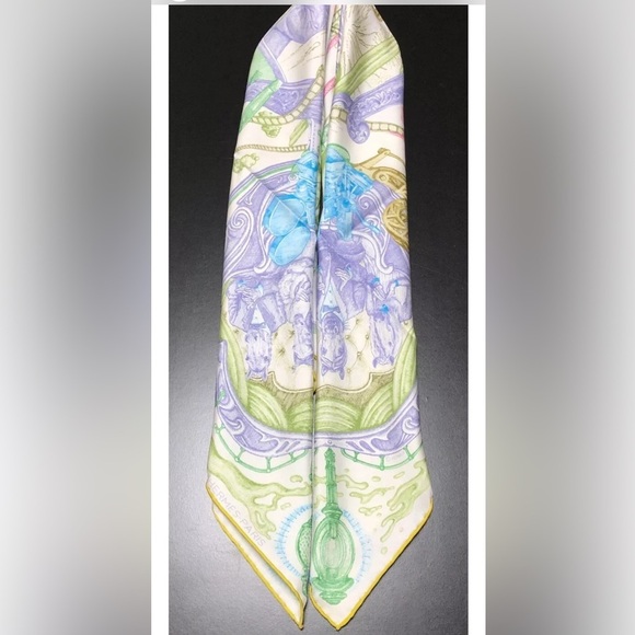 Silk Scarf THE HORSAWARDS 90Carre France with box - Picture 14 of 16